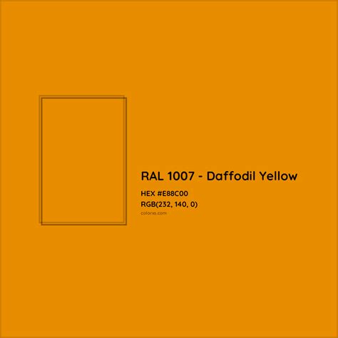 About RAL 1007 - Daffodil Yellow Color - Color codes, similar colors and paints - colorxs.com