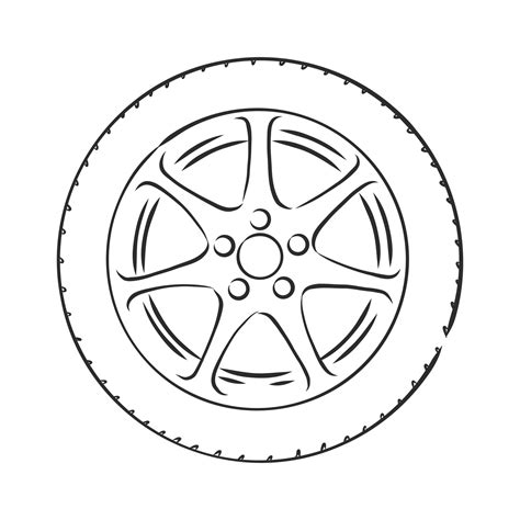 car wheel vector sketch 8917413 Vector Art at Vecteezy