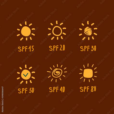 Set of sun protection icons. Sun logo in a vector of different types ...