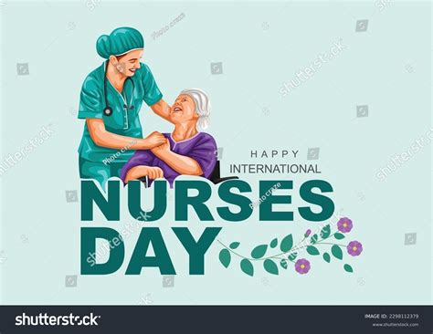 Happy Nurses Day Greeting Nurse Old Stock Vector (Royalty Free ...