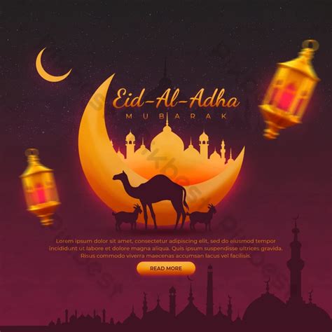 Eid Al Adha Mubarak Islamic Festival Instagram Or Social Media Banner Template | PSD Free ...