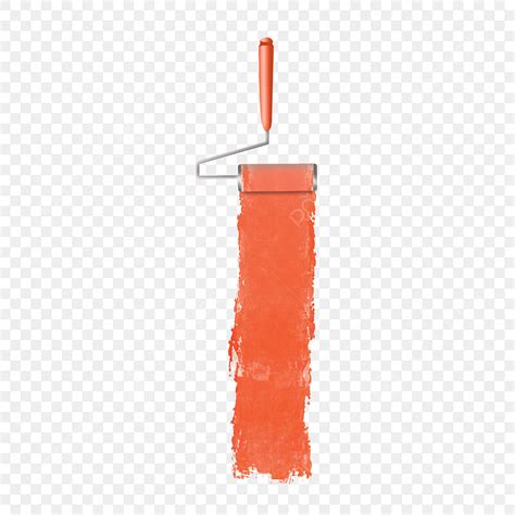 Paint Roller Brush Clipart Transparent Background, Color Paint Roller Brush Orange Graffiti ...