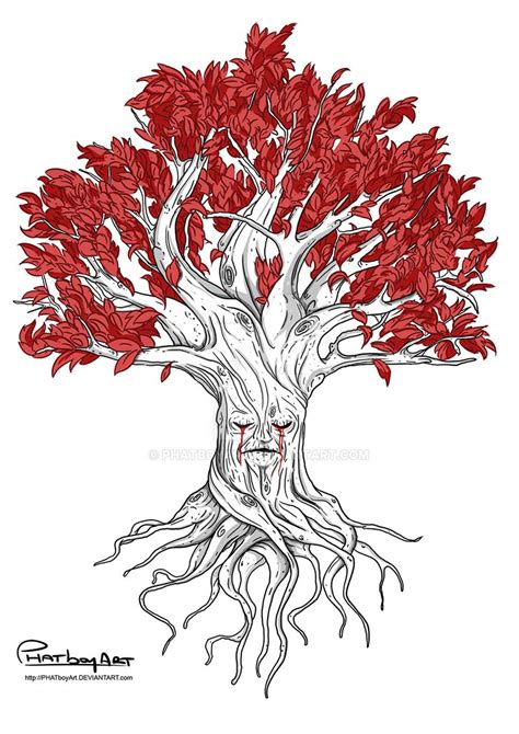 Weirwood Tree (Tattoo design) by PHATboyArt on DeviantArt