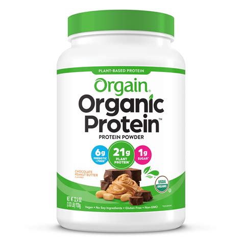 Orgain Organic Protein Powder, Chocolate Peanut Butter, 21g Protein, 2.03 lb - Walmart.com ...