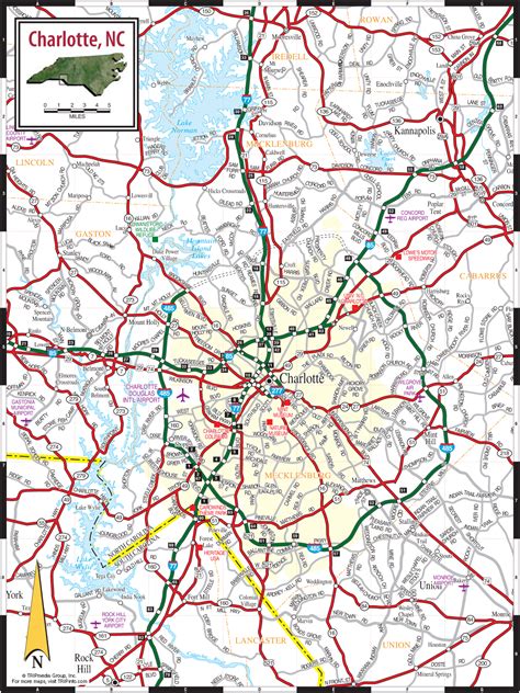 Map of Charlotte North Carolina - TravelsMaps.Com