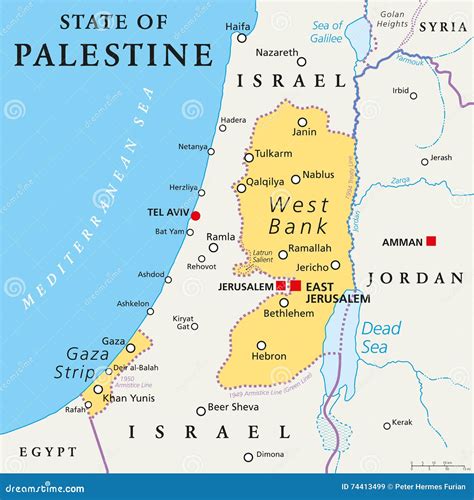 State of Palestine Political Map Stock Vector - Illustration of ...