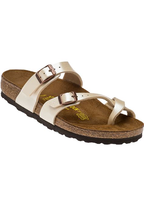 Birkenstock Mayari Birko-Flor Sandals in Gold (Antique Leather) | Lyst