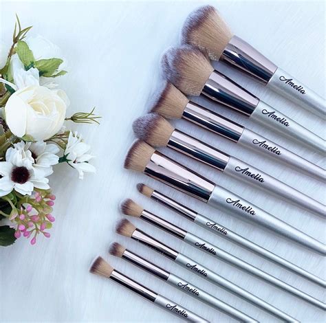 Personalised 10Pc Makeup Brush Set Gold Makeup Brushes | Etsy