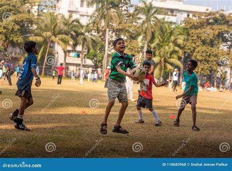 Kids Playing Football at Mumbai Ground Editorial Stock Photo - Image of play, asian: 118683968