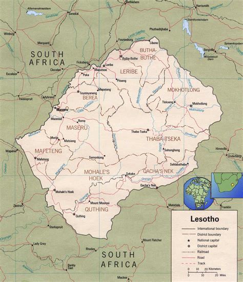 Map of Lesotho - Travel Africa