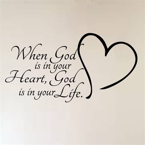 When God is in Your Heart God is in Your Life Vinyl Wall Decal by ...