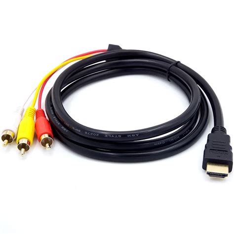 Hot selling new 1.5m HDMI to RCA Cable HDMI Male to 3RCA AV Composite ...