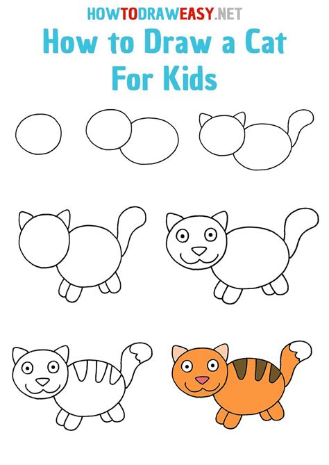 How to Draw a Cat for Kids - How to Draw Easy