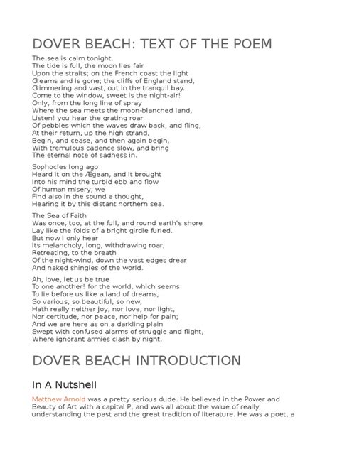 Dover Beach | Metre (Poetry) | Poetic Form