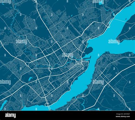 Detailed map of Quebec city administrative area. Royalty free vector illustration. Cityscape ...