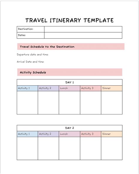 Download a Free Itinerary Template for Google Docs: 7 Styles