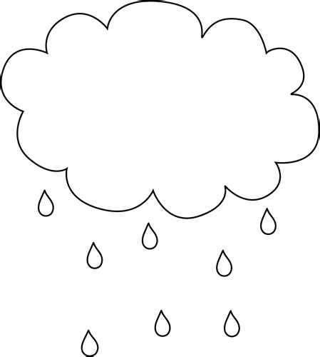 Black and White Rain Cloud | Free applique patterns, Weather crafts, Free printable coloring pages