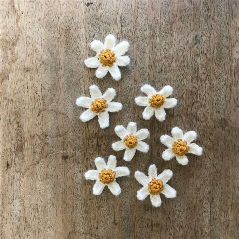 Tiny Crochet Daisies | Crochet daisy, Crochet small flower, Crochet flowers