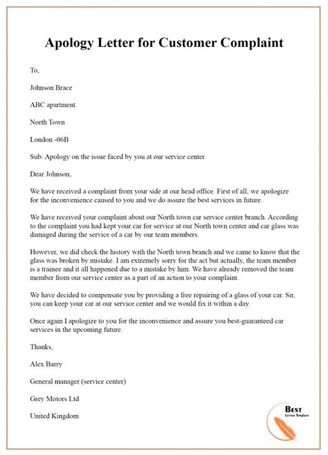 Apology Letter Template to Customer – Format, Sample & Example