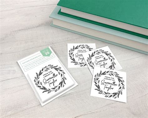 Personalized Book Labels Bookplate Stickers Set of 20 Book - Etsy