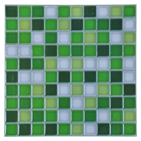 Premium Anti Mold Peel and Stick Backsplash Tile for Kitchen, Green, 12" x 12" (6 Tile ...