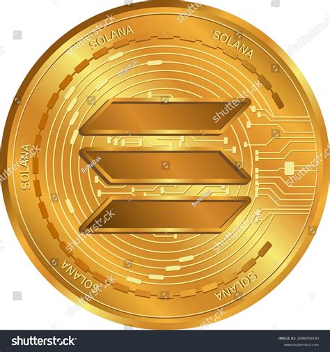 Solana Sol Crypto Currency Gold Coindigital Stock Vector (Royalty Free ...