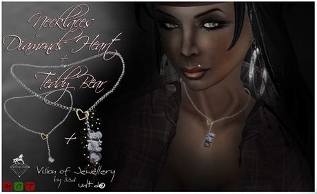 Second Life Marketplace - Necklace Teddy Bear + Diamond Heart by sad**