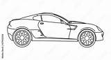 Outline Car Coloring Book For Kids And Adults Fast Racing Side  sketch template