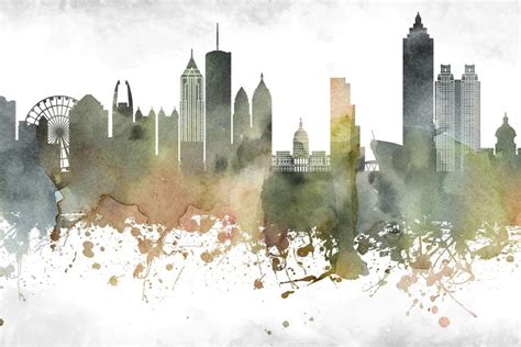 Atlanta Skyline Canvas Wall Art by WallDecorAddict | iCanvas