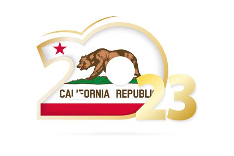 Year 2023 with California Flag pattern. 13358786 Vector Art at Vecteezy