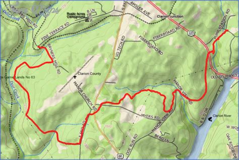 NORTH COUNTRY TRAIL MAP PENNSYLVANIA - ToursMaps.com