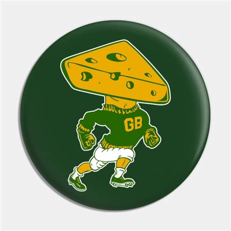 Green Bay Retro Mascot Cheese Head Man - Green Bay Packers - Pin ...