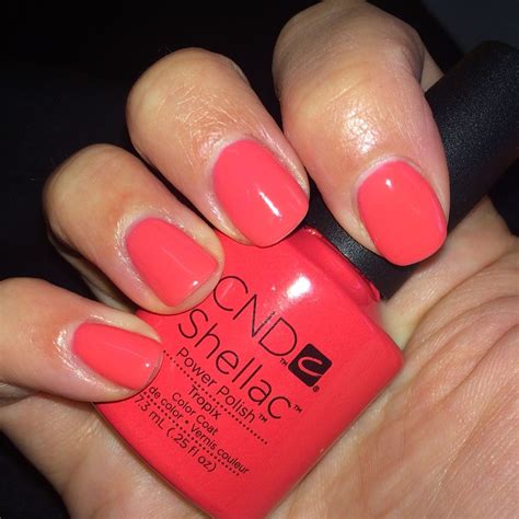 #nailsbyalexi CND shellac "tropix" | Shellac nail colors, Red shellac ...