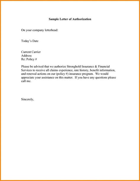 Sample Authorization Letter To Pick Up Documents | Template Business Format