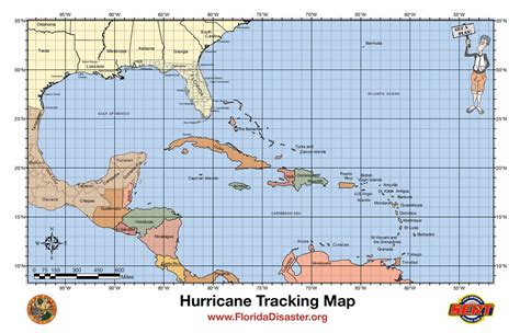 Large Hurricane Track Chart