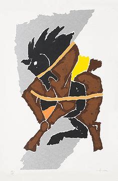 M F Husain - Chinese Horse Single - Paper size: 28.5 x 19.5in (72.3 x 49.5 cm) This item will be ...