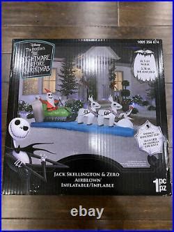 Nightmare Before Christmas Jack Skellington Sleigh Zero Inflatable New ...