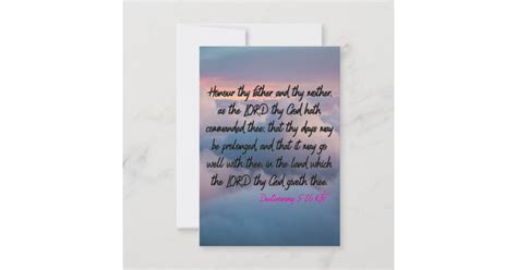 Deuteronomy 5:16 KJV Bible Verse Pic Flat Greeting Card | Zazzle