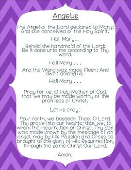 Angelus Prayer Poster by Ria's Ideas | TPT