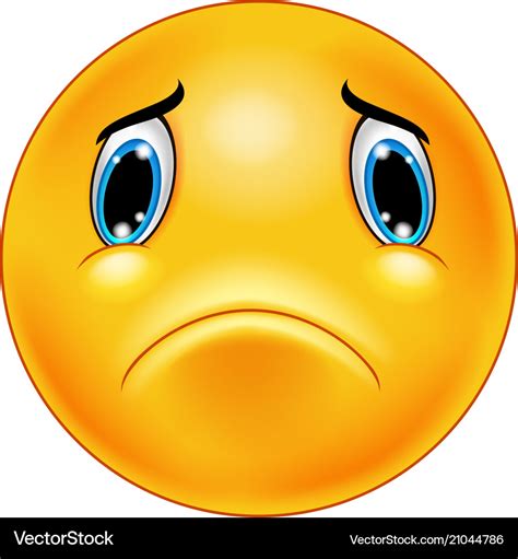 Sad emoticon face Royalty Free Vector Image - VectorStock