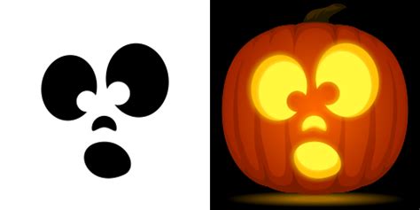 Surprised Pumpkin Carving Stencil - Free PDF Pattern