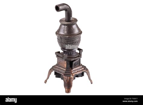 Antique stove, furnace - isolated on a white background Stock Photo - Alamy