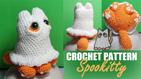 Free crochet pattern - Cat in a Ghost Costume ("Spookitty") - YouTube
