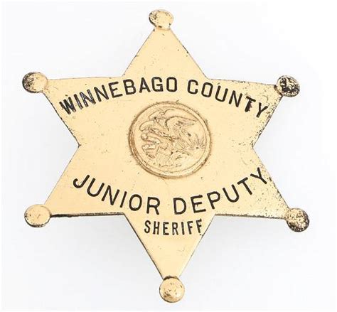 WINNEBAGO CO. ILLINOIS JUNIOR DEPUTY SHERIFF BADGE (#39143) on May 28 ...