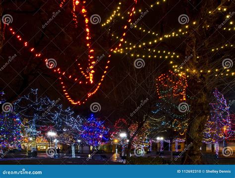 Santa Fe Plaza Christmas Lights Stock Photo - Image of decoration, town: 112692310