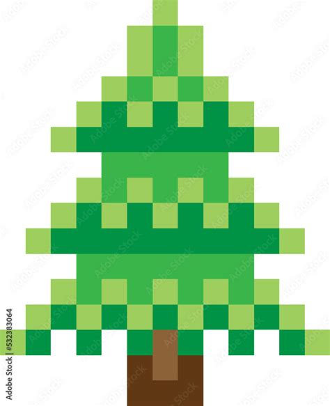 Tree Pixel 8 Bit Video Game Art Icon Stock Illustration | Adobe Stock