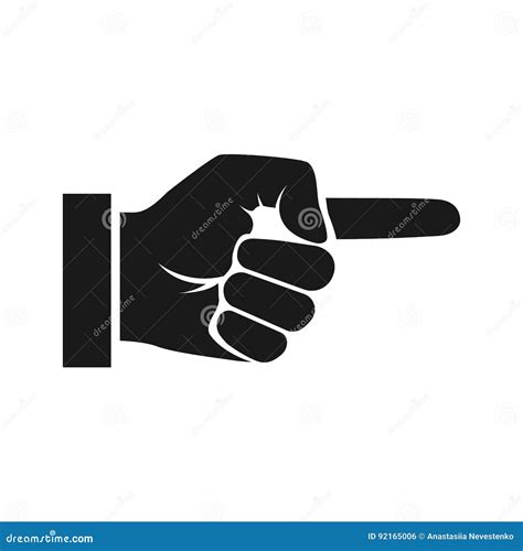 Point finger silhouette. stock vector. Illustration of index - 92165006