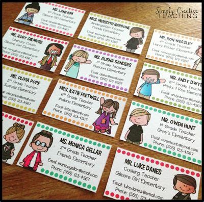 Editable Teacher Contact / Business Cards - Just add a magnet to the ...