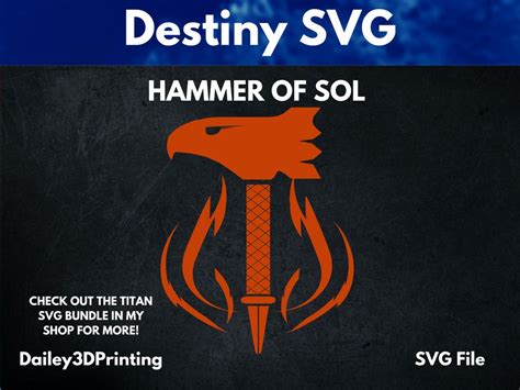 Destiny 2 Hammer of Sol/titan Sunbreaker SVG the Witch - Etsy