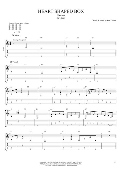 Heart Shaped Box Tab by Nirvana (Guitar Pro) - Full Score | mySongBook